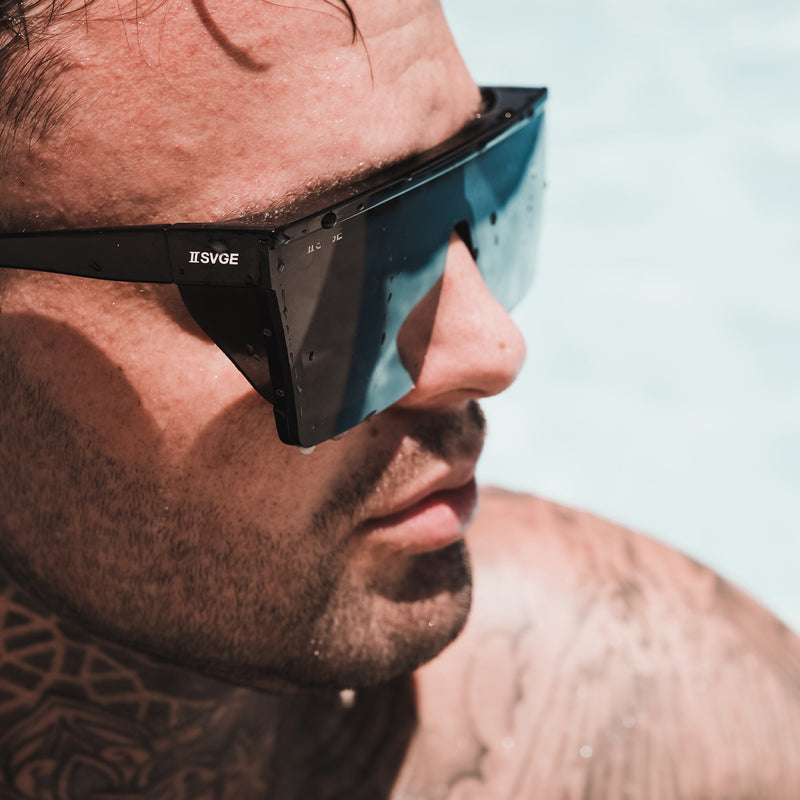 Two Svge Sunglasses | Intent Safety Black | Safety Rated | AS/NZS 1337.1 | ANSI Z87 | Oversized | Shield | Sunglasses USA | Designed in Australia
